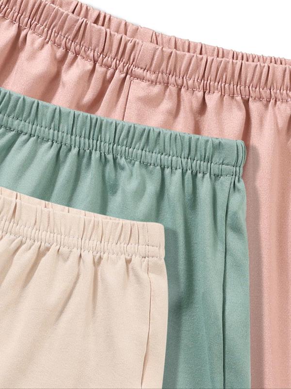 Women's Solid Round Neck Loungewear Set, Casual Tank Top & Elastic Waist Shorts Set, Women's Sleepwear for All Seasons, Summer Outfits 2024, Homewear 2
