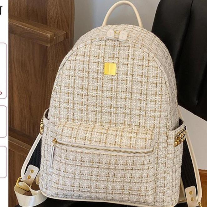 Balo đi học đi du lịch kim tuyến balo tặng kèm móc khoá con chó dễ thương size 40 vừa sách vở A4 laptop Bag Kem BL2105 balohottrend balo hoa