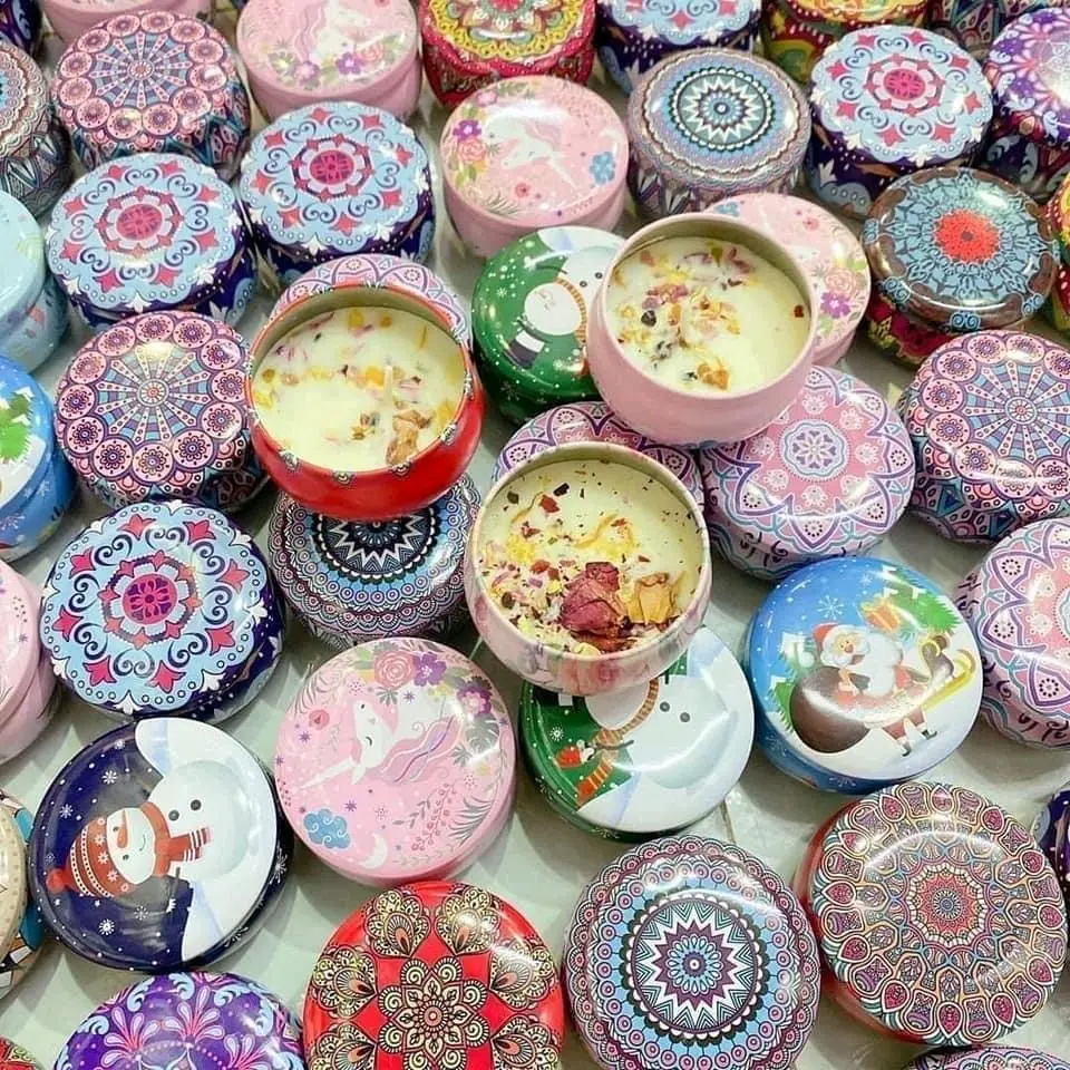 Nến Thơm Hoa Khô Thiên Nhiên Sáp Đậu Nành - Decor