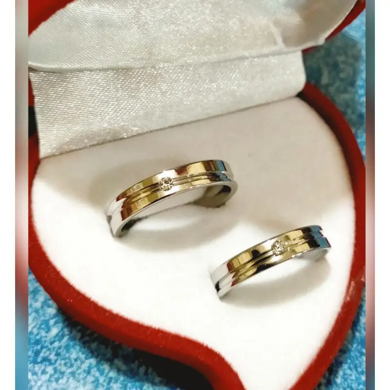COD   cincin couple titanium 2 pcs / cincin pasangan / di jamin 100% anti karat tidak mudah luntur 0