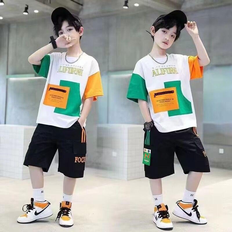 Bộ Đồ Mùa Hè Cho Bé Trai, Quần Áo Trẻ Em, Phong Cách Phương Tây, Cỡ Trung Bình Và Lớn, ngắn Tay, Đẹp Trai, Ngầu, Thời Trang, Dễ Thương, Thân Thiện Với Làn Da, Làm Bằng Vải Chất Lượng Cao, Tuyệt Vời Cho Mùa Hè 2