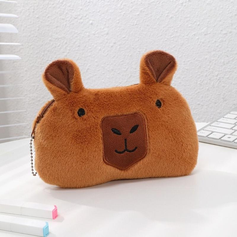Product Introduction of High Quality Plush Pen Bag Capybara Large Capacity Stationery Bag Back To School Gift Stationery Organizer Student 19