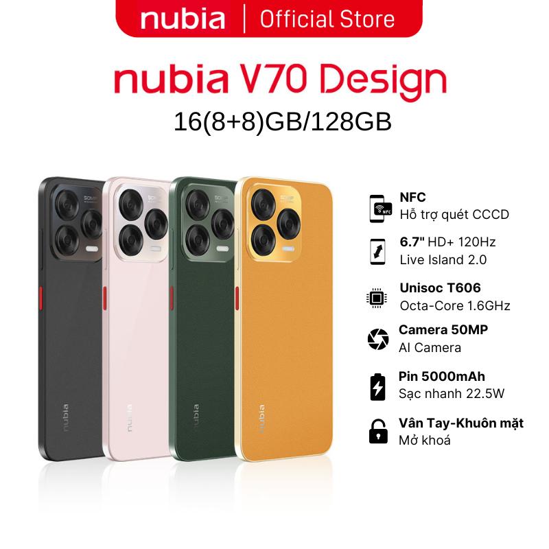   Mới  Điện thoại Nubia V70 Design 16 8+8 GB 128GB I Camera 50MP I Pin 5000mAh 