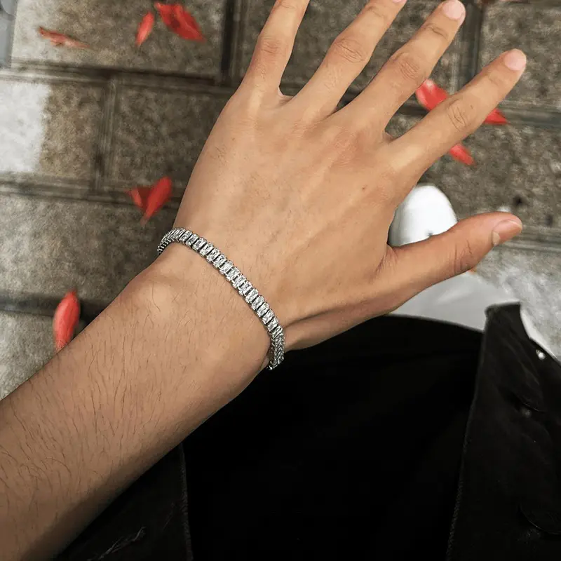 Lắc tay nam nữ đính đá zircon thời trang, Vòng tay tennis tinh tế, sang trọng, nhẹ nhàng 8