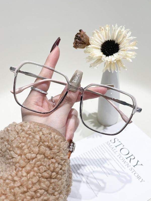 Square Frame Anti-blue Light Lenses Eyeglasses for Valentine's Gift, Simple Fashion Sunglasses for Women and Men, Trendy Versatile Eyeglasses for Outdoor Sports or Daily Use 4