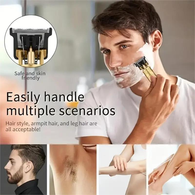 Bộ Chải Chuốt Tóc & Tông Đơ Cắt Râu Nam, Chuyên Nghiệp, Có Thể Sạc Lại USB, Dao Cạo Điện Cầm Tay Kèm Bàn Chải Làm Sạch, Thích Hợp Để Chạm Khắc Tóc, Ngoại Hình Sành Điệu 5