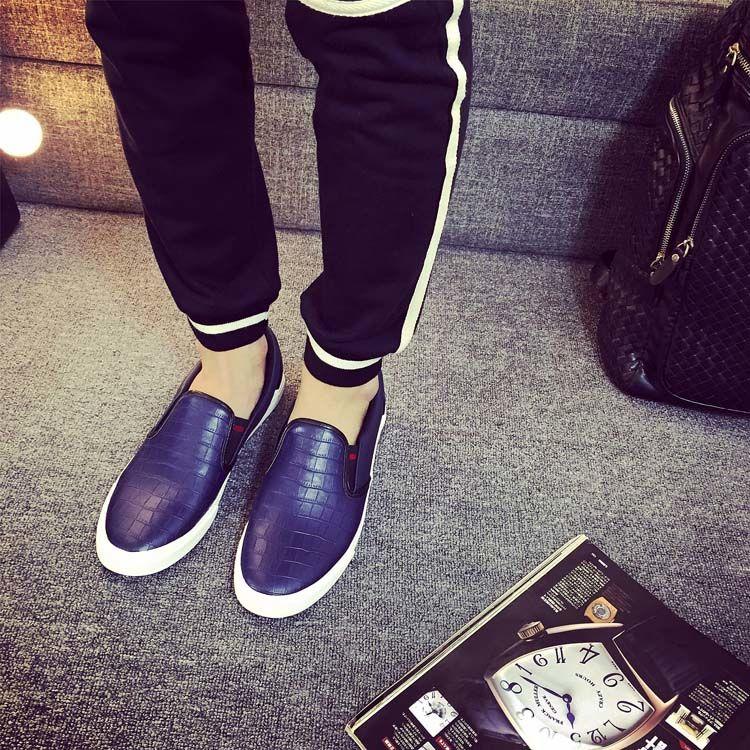 Product Introduction of Spring PU Leather Shoes Men's Waterproof Slip-on Lazy Shoes Versatile Sneakers Casual Shoes Black Men's Shoes 9