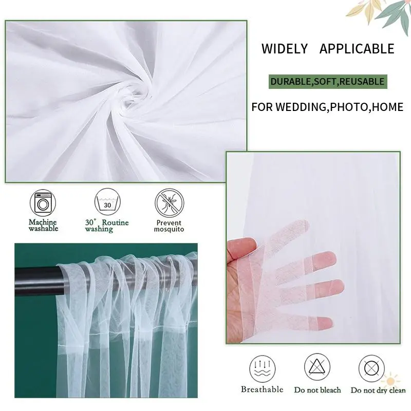 Solid Color Chiffon Curtain, 1 Count Transparent Chiffon Background Screen, Party & Wedding Decoration Supplies for Home Party Wedding 8