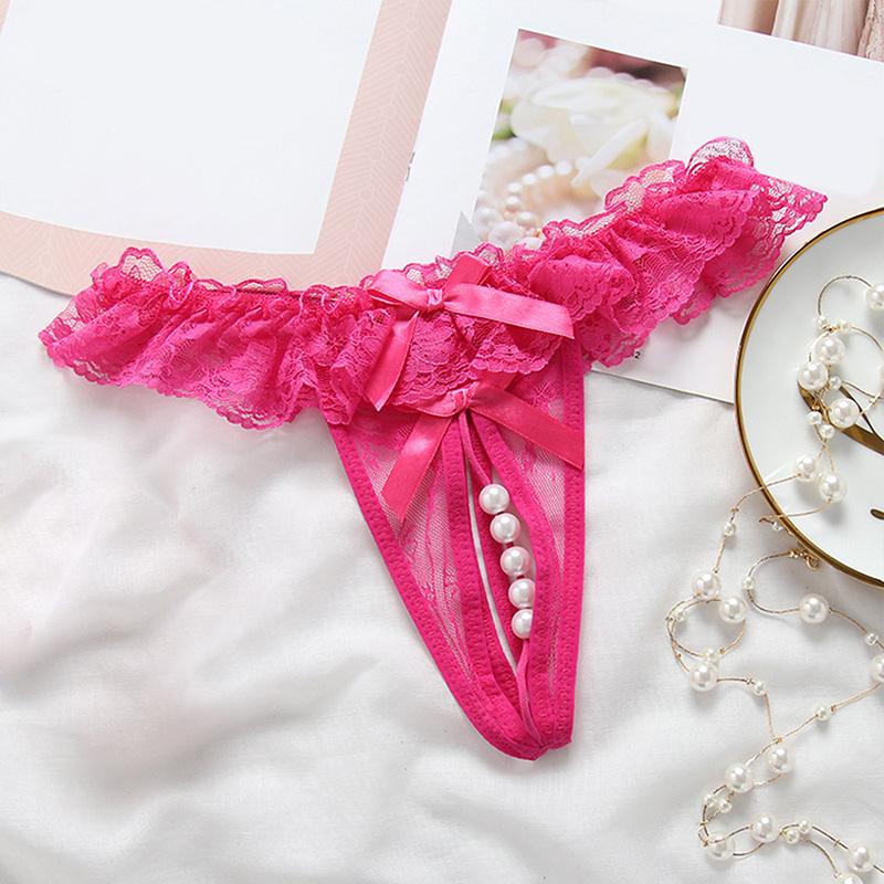 Quần Lót Dây G-String Phong Cách Hàn Quốc - Thiết Kế Đáy Mở Ren Cao Cấp Đính Ngọc Trai (Size M/L/XL, 6 Màu) 6