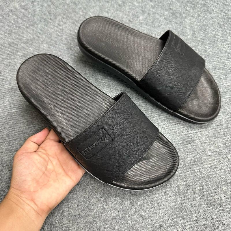 Dép da nam khâu quai đế bằng chống trơn trượt DéP Slipper dépcao dép  đế cao 5