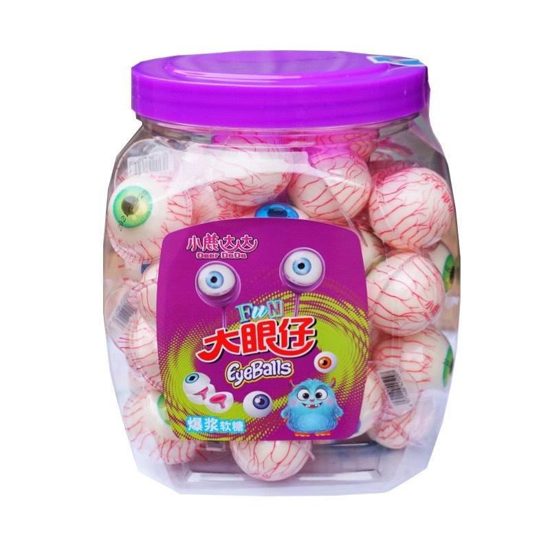 1 Hộp kẹo mắt dẻo hình con mắt LOẠI TO 50 chiếc - loại viên to và loại vừa 60 viên có nhân siro dẻo mềm thơm ngon thanh mát bánh kẹo Tết 2025