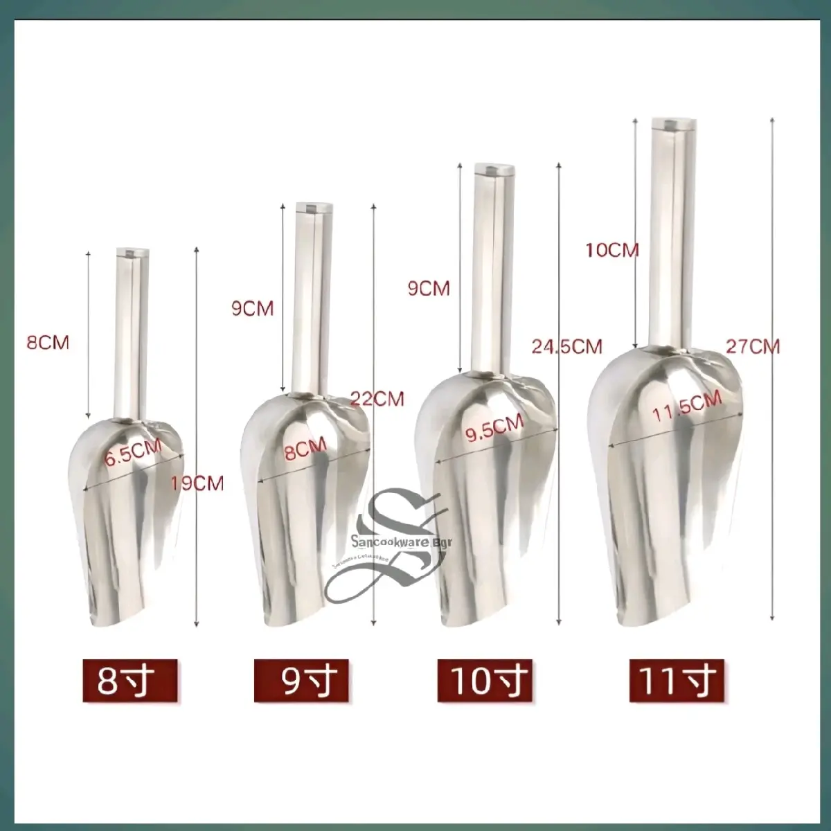 Sekop Stainless Steel Es Batu Tepung Gula Ice Scoop Cafe/ Serok Es Batu