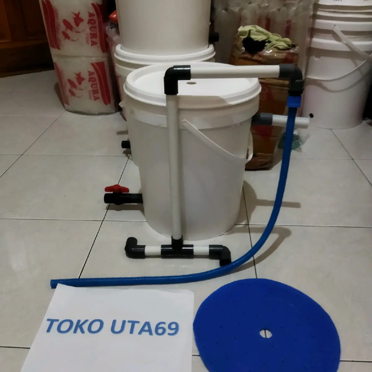 Ember bio filter kolam ikan, lobster, kura kura, input 1/2 inch
