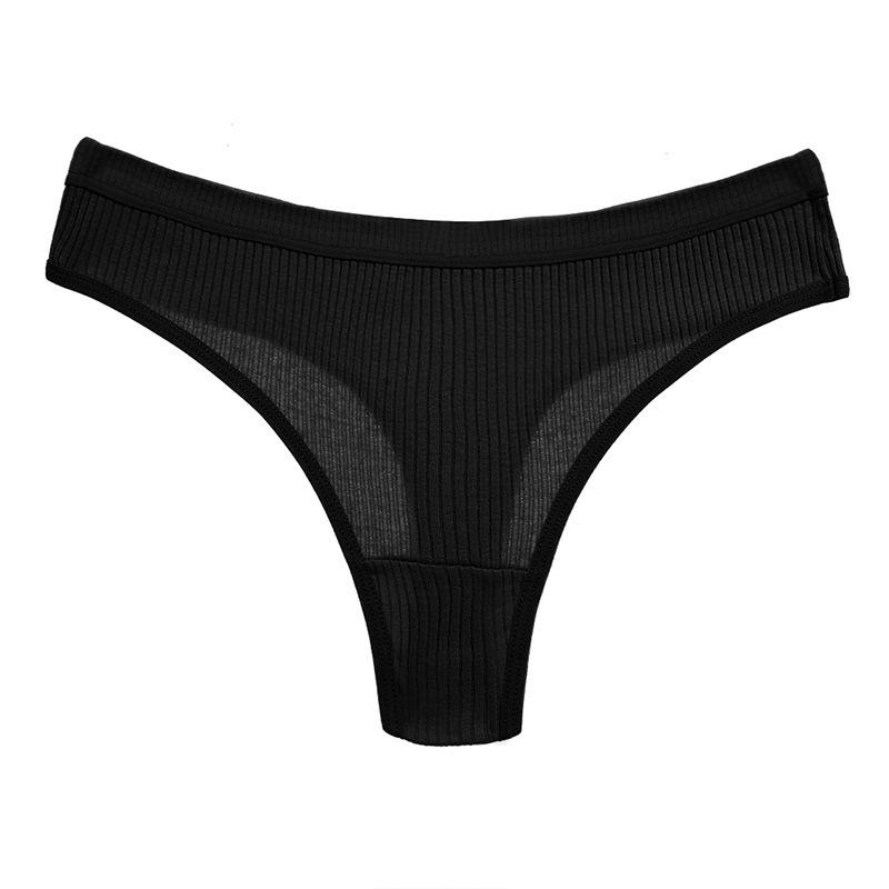 Women's 7 Pieces Solid Color Low Waist T-Back, Fitted Casual Brief Panties Suit, Women's Underwear, Women's  Underwear,, Cotton European and American Sexy Low Waist Women's  Breathable Underwear Simple Women's 5
