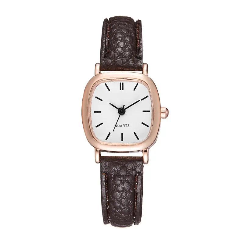 Product Introduction of Minimalist Women's Quartz Watch Vintage Fashion Solid Color Artificial Leather Thin Belt Watch 10