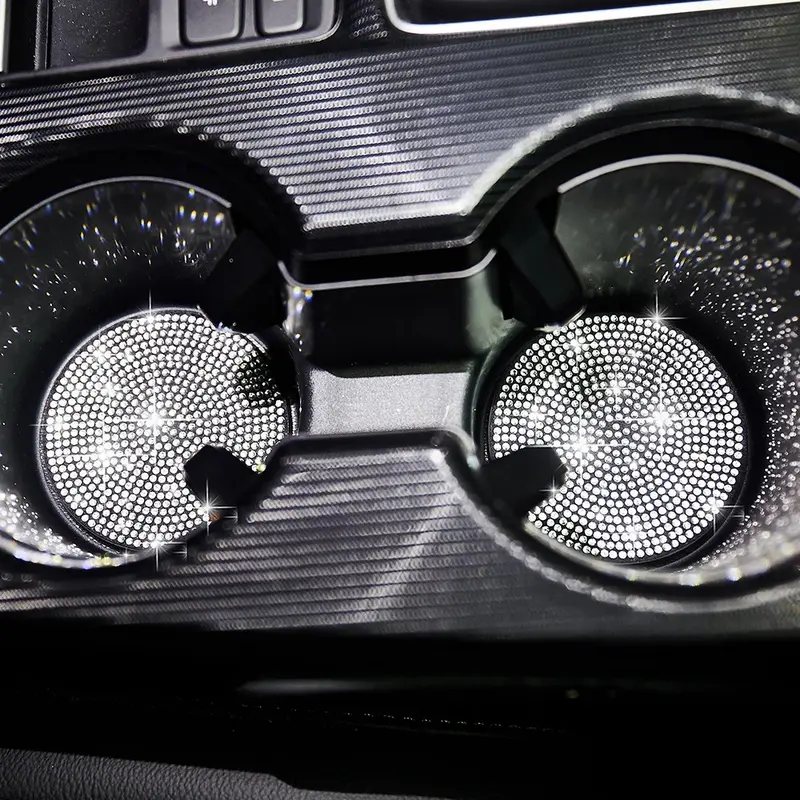 2pcs Imitation Diamond Fashion Car Cup Cushion Bling Car Cup Holder Coaster Anti-slip Popular and fashionable coasters 8