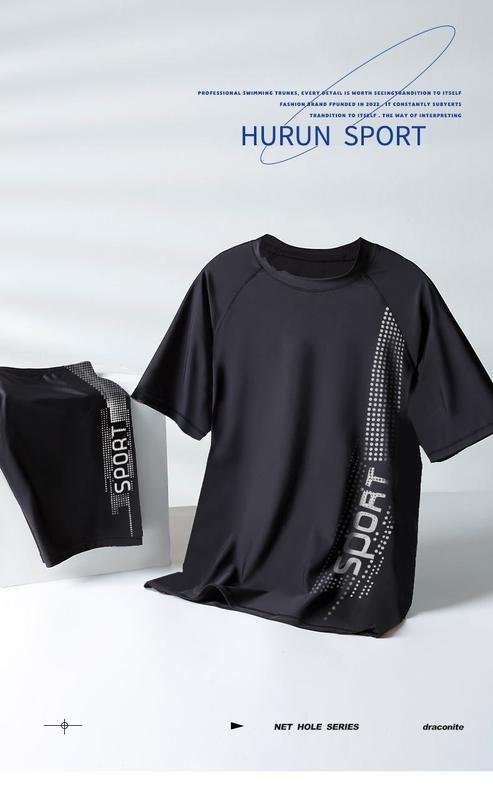 Product Introduction of Outdoor Sports 2024 Swimsuit Men's Swimsuit Suit Men's Large Size Swimming Shirt Men's Training Swimsuit 17