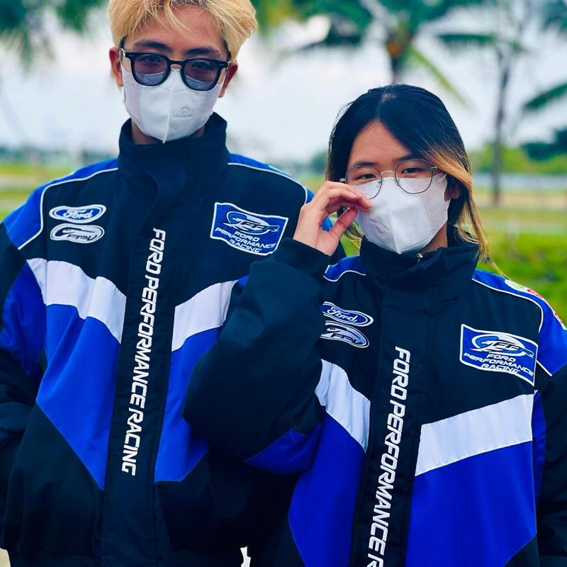  Áo Khoác For racing tuoring vải kaki logo thiêu lót chằng bông Nam Jacket 