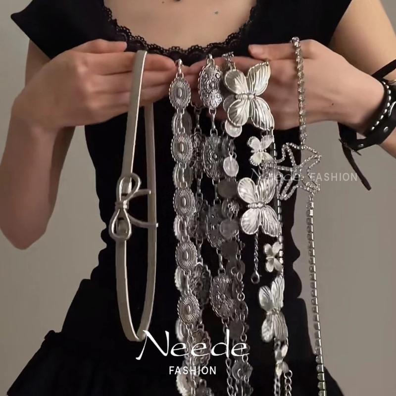 Kim loại bướm eo chuỗi phụ nữ Vintage Bohemian phong cách trang trí đầm