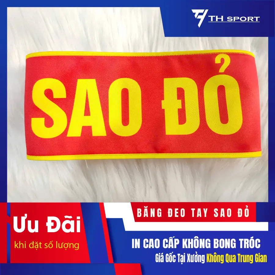 BĂNG ĐEO TAY SAO ĐỎ - CHẤT IN KHÔNG BONG TRÓC