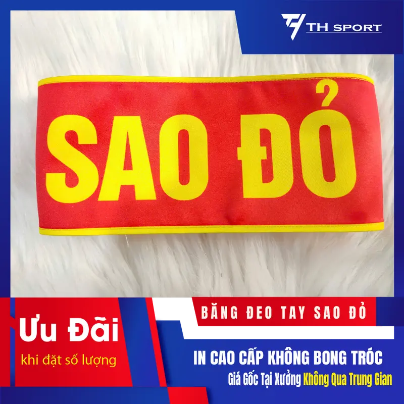 BĂNG ĐEO TAY SAO ĐỎ - CHẤT IN KHÔNG BONG TRÓC 0