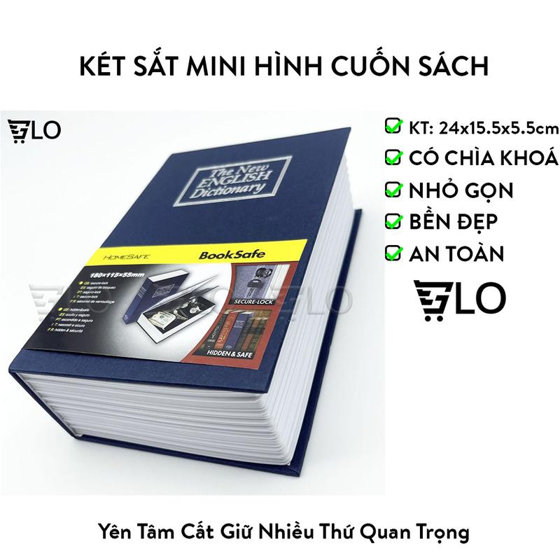 Két Sắt Mini Hình Cuốn Sách Loại Lớn 24x15.5x5.5cm Tiện Lợi
