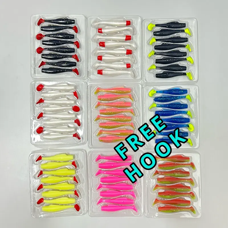 8 tails Zman clone soft plastic 6cm T tail minnow-siap hard-wearing peacock bass