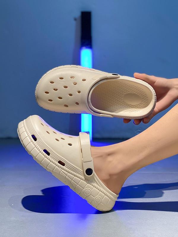 Women's Sporty Plain Color Hollow Out Design Clogs, Casual Comfortable Breathable Clogs, Fashionable Shoes for Indoor & Outdoor Wear 3