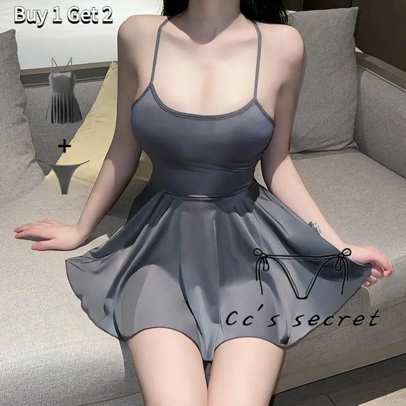 CC's Secret pajama Sexy Halter Pajama Ice Silk Thin Passion uniform Personal clothing Home wear