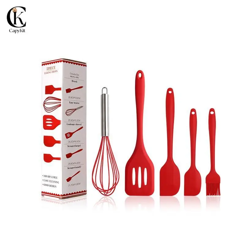 Capykit Spatula Peralatan Masak Sutil Silikon Non Stick Cooking 5 Pcs Kitchenware Spatula Set VS-1808 1