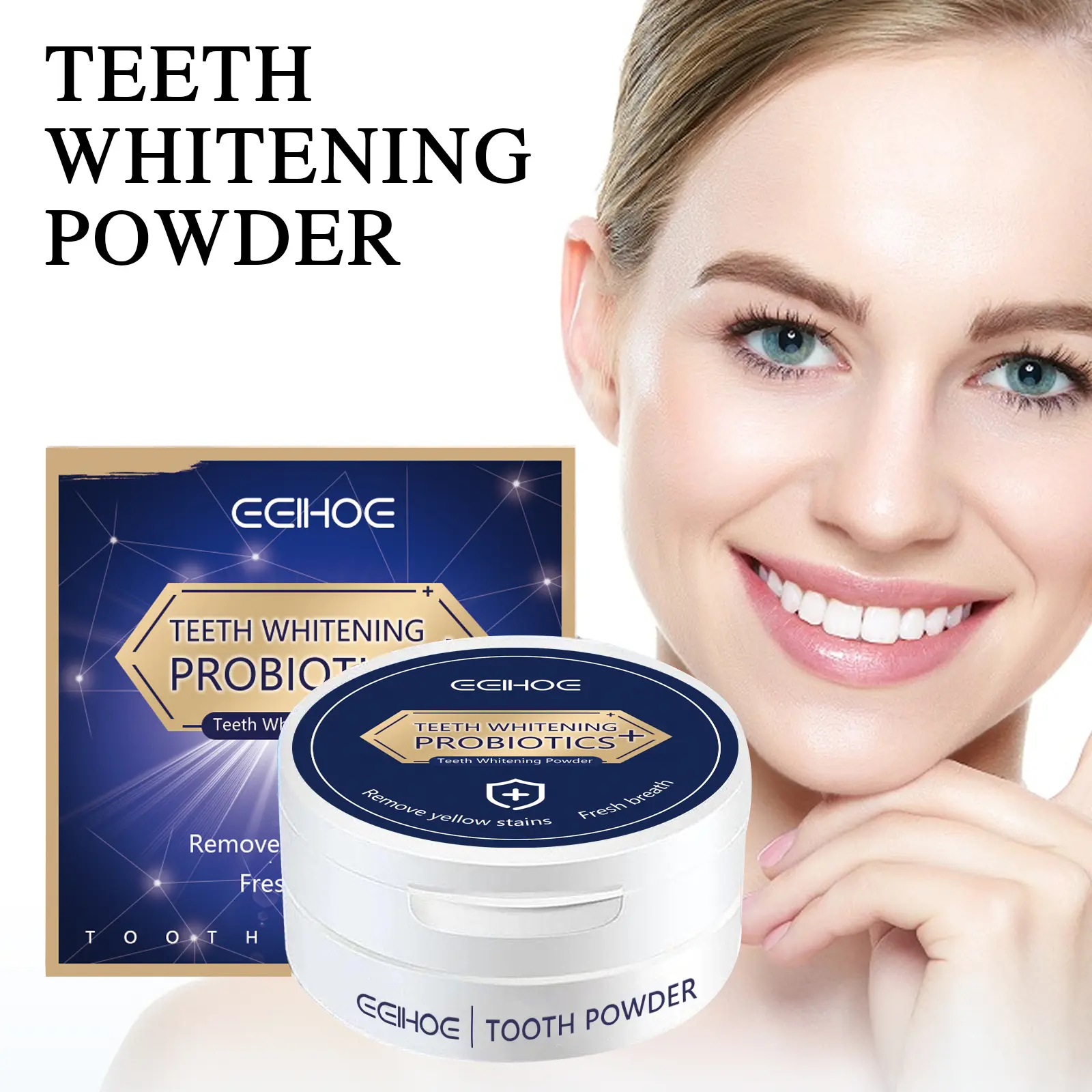 Eelhoe Dazzling White Toothpowder Teeth Cleaning Bright White Fresh Oral Beauty Toothpowder