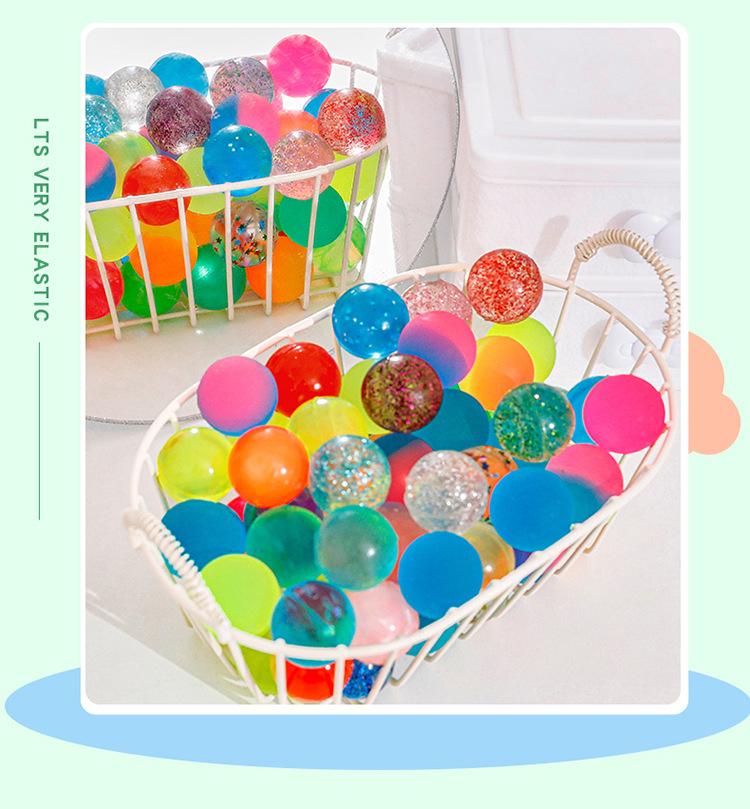 Product Introduction of 1PC Colorful Transparent Elastic Bouncy Ball 25MM Frosted Ball Children Outdoor Toy 11