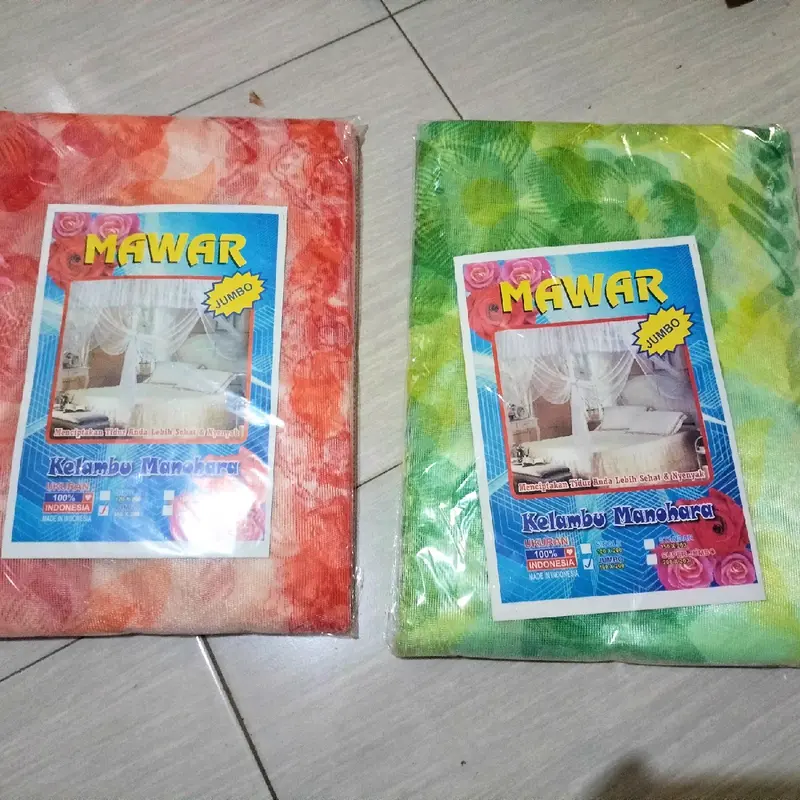 isi 2 pcs kelambu motif bunga ukuran 200x200 200x180 200x150 200x120 1