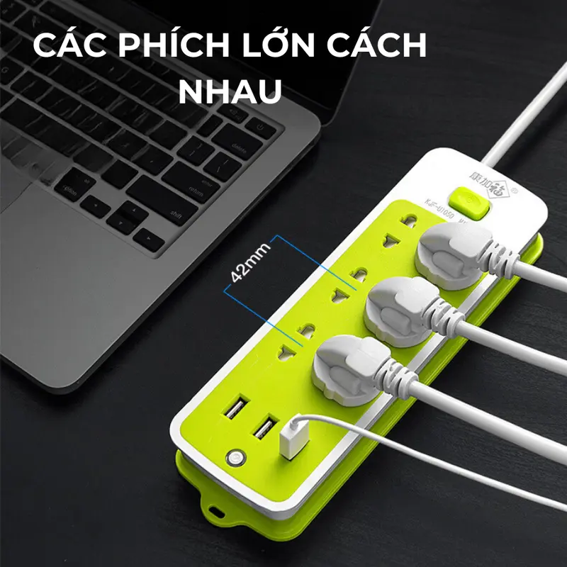 Ổ Cắm Điện Thông Minh Đa Năng Cổng Sạc USB 6 Phích Cắm Chống Giật Tiện Dụng RIN 4