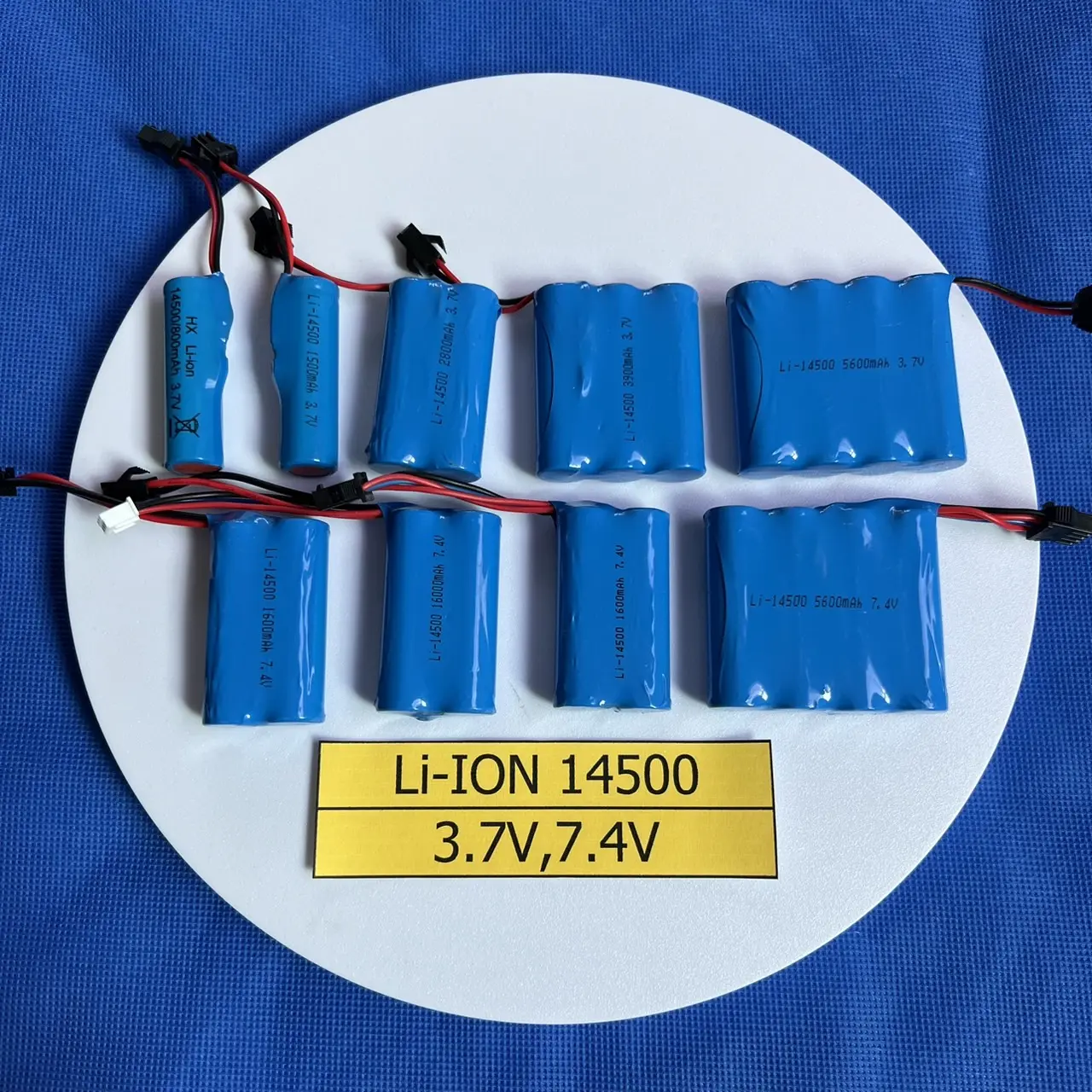 ถ่านชาร์จ ชนิด Li-ION  14500 ขนาด 3.7V,7.4V ความจุ 800-5600 mAh ขั้วชนิด SM,SM3,SM4,SM+3P ชาร์จไว (สำหรับอุปกรณ์เครื่องใช้ไฟฟ้าขนาดเล็ก)