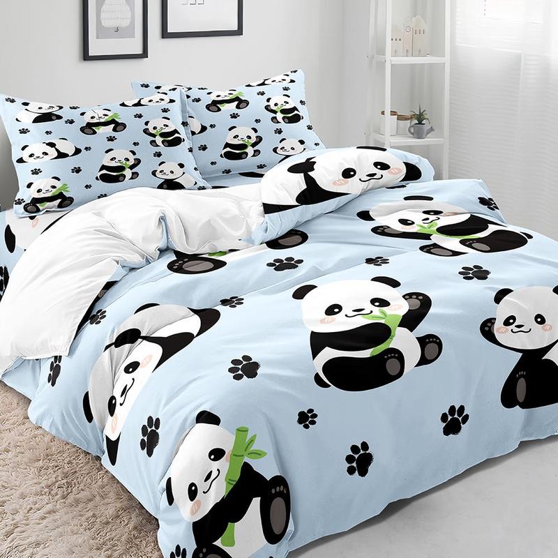 Panda Pattern Bedding Set, 1 Count Bedspread & 2 Counts Pillowcase without Filler, Soft Comfortable Bedding Set for Home Bedroom 2
