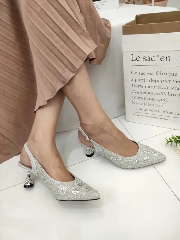 Simoncelli Sepatu Wanita Heels Tali Belakang 5 Cm Heels Pesta Kondangan Kuliah High Heels Import HXT-14 High 5