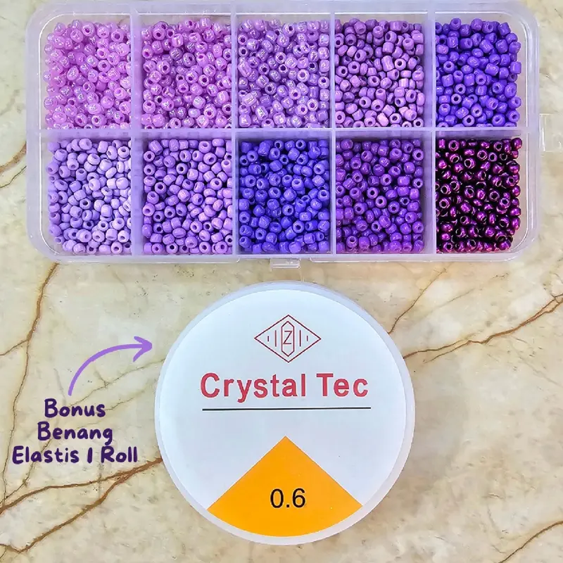 DIY Manik Manik Pasir 1 Box Lengkap - Gelang Cincin Kalung (Gratis Benang Elastis 1 Roll) - SM007 Kerajinan 4