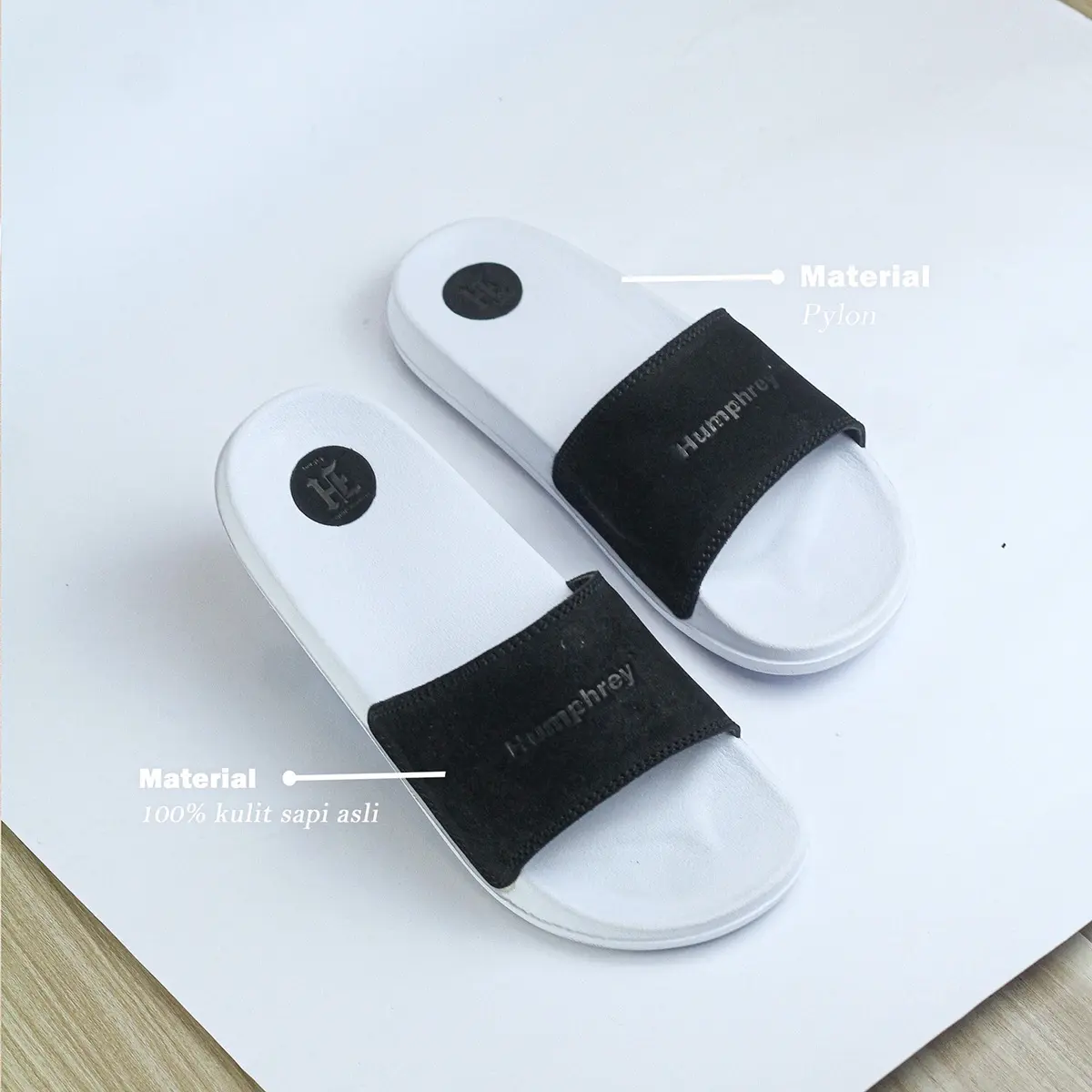 SANDAL KULIT ASLI GARUT / SANDAL HUMPREY / SANDAL KULIT PRIA / SANDAL SLOP / SANDAL PRIA / SANDAL SLIDE Coklat