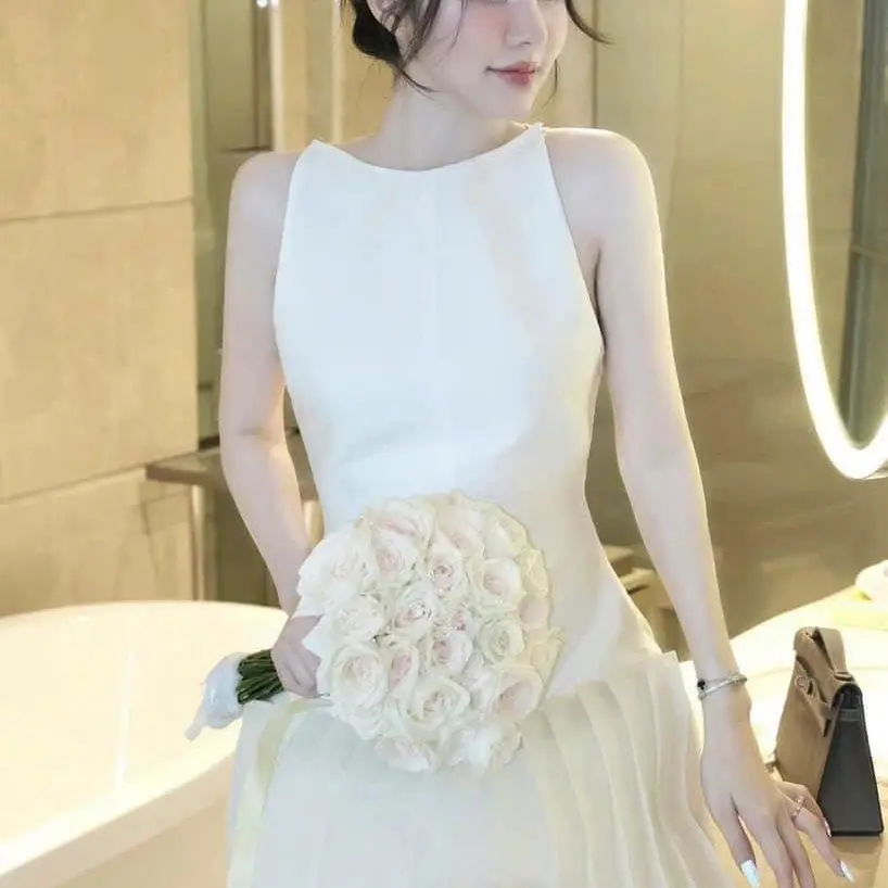 Đầm form A xếp ly dưới ️️