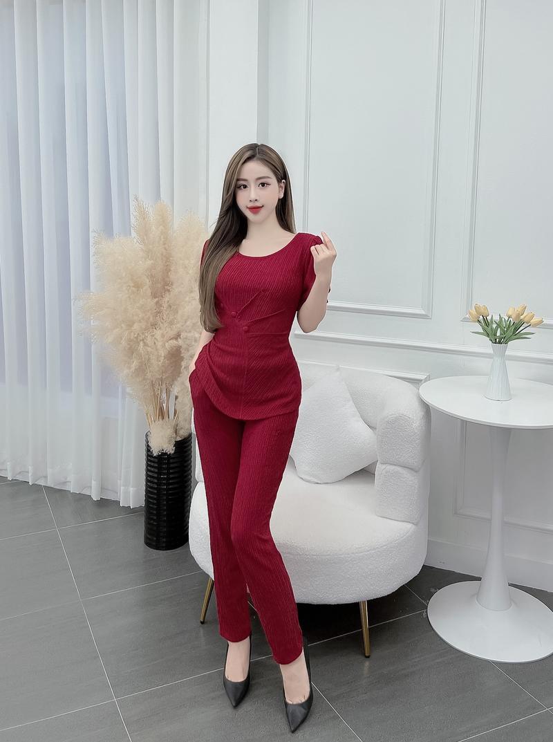 Product Introduction of Đồ bộ nữ quần dài vải thun 4 chiều set bộ quần áo mặc ở nhà mùa hè cho mẹ U30 U40 - cn132 22