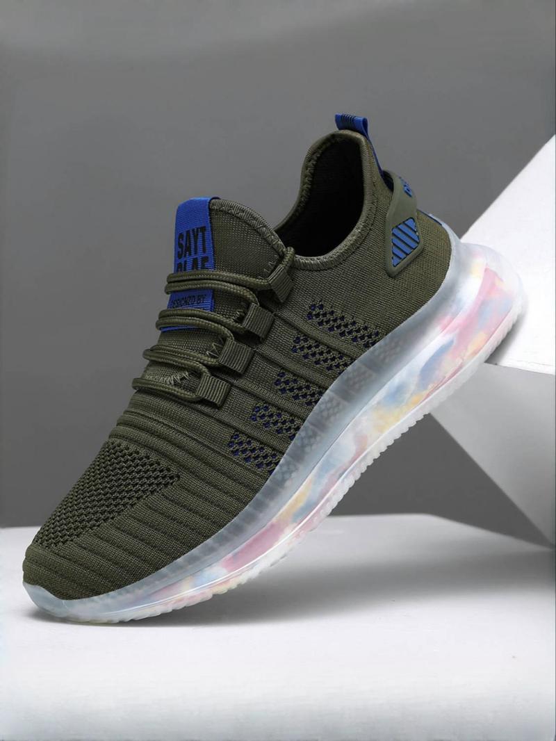 Product Introduction of Men's Fashionable Lace Up Low Top Sneakers, Casual Breathable Comfortable Sports Running Shoes, Male All-match Round Toe Shoes for Daily Wear, Closed 1