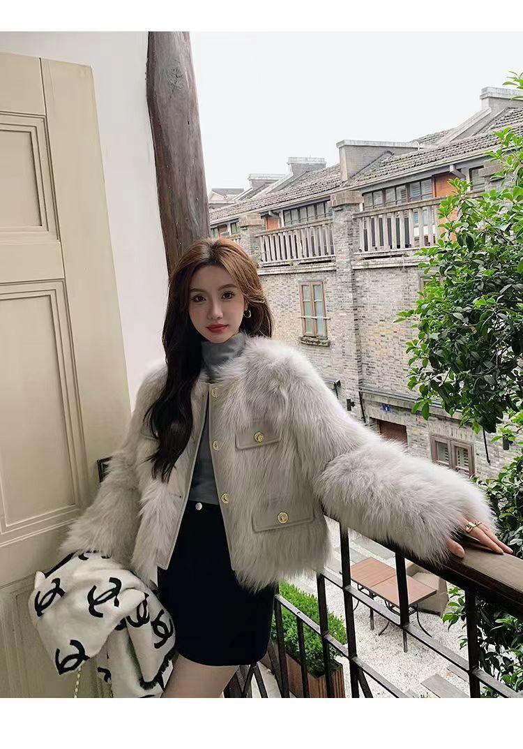 Product Introduction of Classic Style Fur Coat for Women 2023 Autumn and Winter Young New Korean Style Imitation Fox Fur Slim Slimming Fur Coat 7