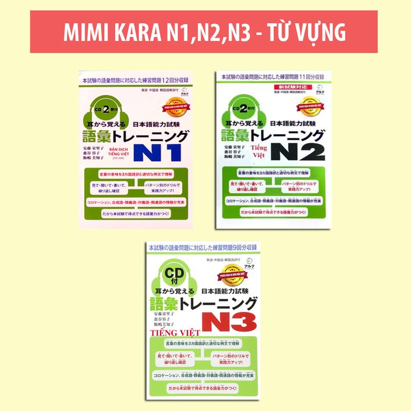 Sách - Combo Luyện Thi Năng Lực Tiếng Nhật - Mimikara Oboeru Từ Vựng N1,N2,N3 Bản Dịch Tiếng Việt ( Lẻ Tuỳ Chọn )