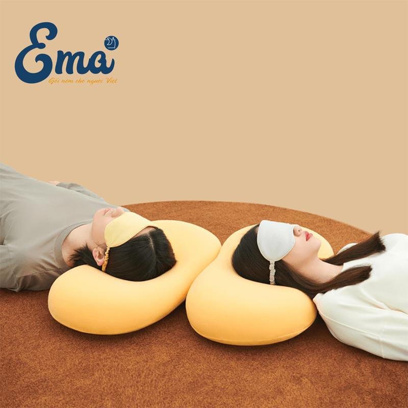  Gối đầu cao su non người lớn Ema - Kiểu dáng trẻ trung êm ái thoải mái - hình bụng mèo dễ thương 