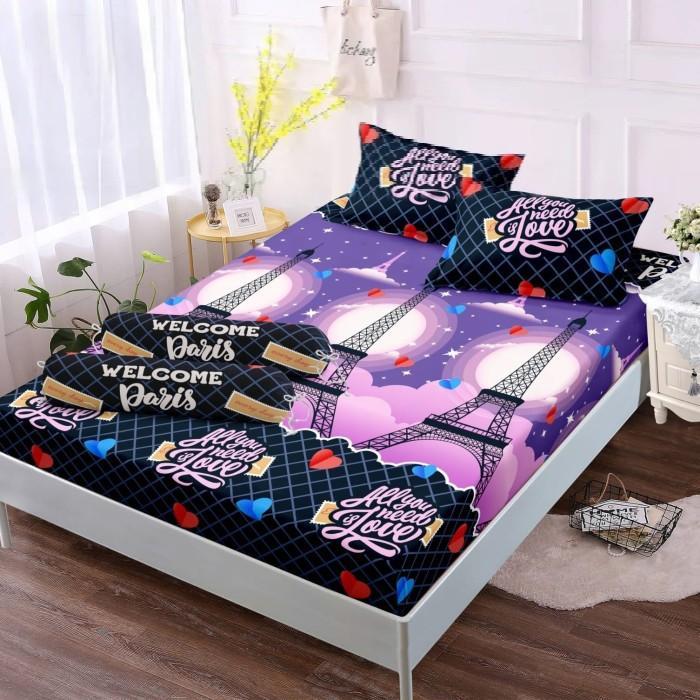 Product Introduction of Seprei Katun Motif Paris Sprei NO 1 King Size Menara Eiffel Terlaris Termurah FREE Sarung Bantal Guling Sudut Karet 12