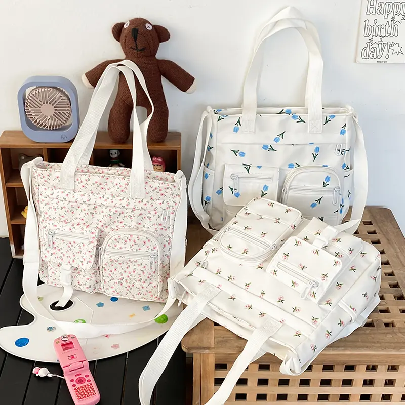 Mismi Kiara Bag Tas Selempang Wanita Stylish Flower Korea Sling Bag Perempuan Travel Tote Bag Resleting - 38K 0