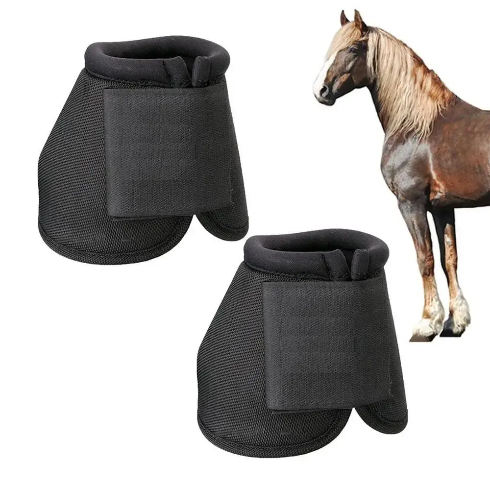 1 Pair Sturdy Oxford Cloth Horse Bell Boots Tear Resistant Durable Hoof Wrists Protector Reusable Quick Drying Farm Horse Hoof Guard Horse Knee