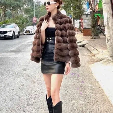 ￼Áo Khoác Lông Cao Cấp Hàng QC Phối Xếp Tầng Cực Xinh Hàng Siêu Dày Nữ Top 1