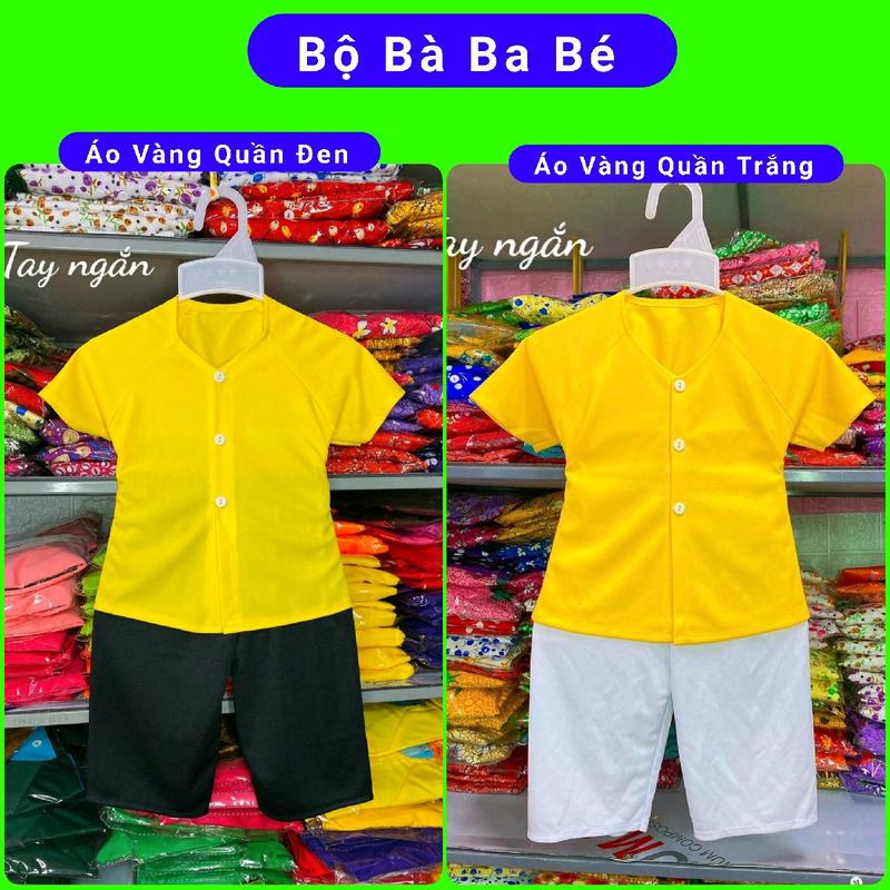 Sét Bộ Quần Áo Bà Ba Size 7kg - 12kg Cho Bé Gái và Bé Trai - Chất Vải Thun Bộ Bà Ba Màu Trơn Phối Quần Trắng và Quần Đen (Phù Hợp Cho Bé Mặc Đi Học - Đi Chơi - Đi Lễ Hội - Hay Mặc Ở Nhà Đều Cưng Ạ)